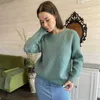 GIGOGOU Corase Knit Warm Sweater Women Basic Pullovers Autumn Winter Cashmere Sweaters Casual Loose Oversized Female Jumper Top 210922