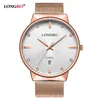 LMJLI - LONGBO Luxus Business Männer Frauen Uhren Luxus Edelstahl Band Männlich Weiblich Quarzuhr Kalender Paar Armbanduhr Geschenke 5028