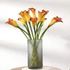 10Pcs/lot Simulation Small Calla Lily PU Artificial Flowers Arrangement Home Decoration Wedding Background Display Fake Floral Lilies