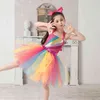Jojo Siwa Tutu Sukienka z włosami Bow Rainbow Girls Księżniczka Sukienka Dzieci Tutu Sukienki Dziewczyny Wakacje Urodziny Przyjęcie Kostium Prezenty G1215