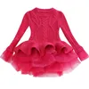 Automne Hiver Épais Chaud Pull Tricoté Fille Tutu Robe Fête De Noël Enfants Vêtements Enfants Robes Pour Filles Nouvel An Vêtements 811 v2