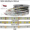 DC 12V 24V 5054 LED Strip Light 5M 120leds / m Vattentät Varm Vit 600 LED Stripe Flexibel LED Ribbon Tape Mer Ljus 5050 5630