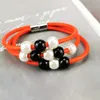 Uk New Purple Rubber Bracelets Women Charm Pearl Bangles 6 Colors Handmade Gift Bracelet Classic Jewelry Elasticity Chains Q0719