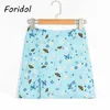 Butterfly Print Slit Blue Skirt Women High Waist Beach Summer Short Mini Bottom Casual Cara A-line Bodycon 210427