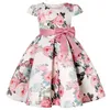 Été enfants robes de fleurs pour les filles de Noël enfants vêtements robe princesse anniversaire fête de mariage bébé fille robe avec arc Q0716