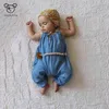 2021 nouveau été cordon bébé fille vêtements mode ample solide barboteuse bébé garçon vêtements nouveau-né Babygirl Onesie G1221