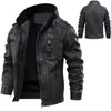 男性コート冬の暖かい涼しくモトオートバイのアウターウェアヨーロッパサイズドロップレザーマンジャケット男性のジャケット211009