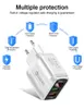 Chargeur de voyage US/EU/UK Plug adaptateur USB double port chargeur rapide 3.0 avec affichage LED pour adaptateurs de charge de téléphone intelligent