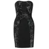 Kobiety Sexy Letnia Projektant Bez Ramiączek Sparkly Blask Black Bandaż Sukienka Damska Elegancka Bodycon Party Vestido 68cm 210527