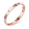 Fashion Stainless Steel Gold Bangles For Women Surround Hollow Five-Pointed Star Bracelets Classic Jewelry Drop Bangle