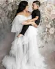 Bridal Fluffy Tulle Maternity Soodwear Suknie zdjęcia Shoot Custom Made Women Długie sukienki Plaża Birthday Party Szlafrok