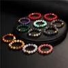 4mm stenp￤rlor Elastic Band Ring Healing Crystal Quartz Chakra Pink Red Green Codep Finger Rings for Women Men Mki