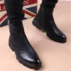 designer de marca italiana botas de cowboy de lazer de couro natural sapatos de plataforma preto outono inverno bota de tornozelo curto botas masculinas 211023