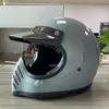 Motorcycle Helmets Helmets&CO Light Weight Vintage Helmet Retro Casco Moto Full Face Cafe Racer With Detachable Visor ECE Approve