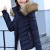 JOCoo Jolee Zimowe rękawiczki zimowe płaszcz kobiety odpinany futro kołnierz Slim Fit Storodek Outwear Casual Koreańskie Kurtki Podstawowe Parka Znosić 210518