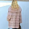 Faux Fur Coat Winter Fashion Imitation Kvinnors Varma Topp Eleganta Tjocka Ladies Plus Storlek S-4XL 211220