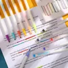 Highlighters 12 st / set Soft Onique Tips Highlighter Fashion Light Color Drawing Sketch Marker Pen Kawaii Journal Fluorescerande brevpapper