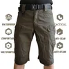 S-5XL Men's Classic Outdoor Waterproof Hiking Fishing Shorts Military Multi-pocket Tactical Cargo No Belt 210713