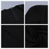 Women Bandage Dress Black Sexy Puff Sleeve Club Party Autumn Winter Elegant Bodycon Ladies Clothing 210515