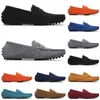 Sapatos de corrida não-marca homens mulheres preto luz azul vinho vermelho cinza laranja verde marrom mens deslizamento na sapata de couro preguiçoso sneaker 38-45Outdoor jogging