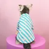 Animaux de compagnie minces chat chemises vêtements dessin animé rayé chemise pour animaux de compagnie chien vêtements vacances bouledogue chiens sweats vêtements
