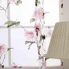 Curtain & Drapes Leaves Sheer Tulle Window Treatment Voile Drape Valance Panel Fabric Embroidered Living Room Curtains Accessories