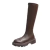 Bottes Hiver Femmes Chaud Fourrure Gazon Neige Genou Hautes Chaussures Mode Long Confortable Décontracté