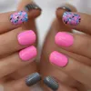 False Nails 24pcs Mix Designs Small Cute Fake Press On Short Round Pink Artificial Tips Faux Ongles Court Prud22