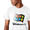 Vintage Windows 95 Vaporwave T Shirt för män Sommar Cool Man Bomull Kortärmad Rund Krogram 210706