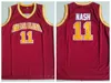 Vintage NCAA 11 Steve Nash Santa Clara Bronchos College-Basketball-Trikots, rot genähte Hemden, Jersey S-XXL