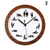 Autres Horloges Accessoires Bureau Rond 3D Original Réveil Bois Silencieux Table RERI889
