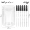 Makeup Brushes 100Pcs Disposable Eyelash Brush Crystal Mascara Wands Makeups Applicators Diamond Handle Spoolie Cosmetic Eyebrow Tools