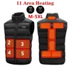 Hiver En Plein Air Hommes Électrique Veste Chauffante USB Chauffage Gilet Hiver Thermique Vêtements Thermostatique Double Interrupteur Chaud Chasse Veste 211104