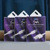 Caixa de empacotamento de papel roxo de luxo para iPhone Samsung Tipo C 5a Charge Fast USB Data de Cabo de Cabo de Varejo Caixa