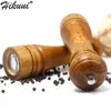 Hikuui Classical Oak Wood Pepper Spice Mill Grinder Set Palmare Condimento mulini in ceramica BBQ Strumenti 210712