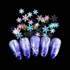 Autocollants Décalcomanies Appuyez sur les ongles faux ongles Décoration d'art d'ongle à Noël s 12 grille laser flocon de neige Feuille boîte paillettes d'hiver super qualité mode