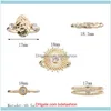 Bruiloft sieradenwedding ringen yo boheemse set voor vrouwen vintage Boeddha standbeeld Zodiac Lotus charme joint ring sieraden drop levering 2021 qkwhl