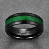 8mm Szerokie Polerowane Inkrustowane Klon Wood Plating Czarny męski Węglik Węglik Ring Green 2021 Lato