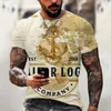 Heren T-shirts Mannen Kaart Anker Print T-shirt Rock Shirts O-hals Korte Mouw Streetwear Zomer Casual Kleding 2021 Doek