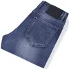 Designer di qualità maschile jeans abbigliamento pantaloni azzurra di lusso con cerniera slim jeans motociclisti hole manelers manicarsi hip hop rock revival jeans