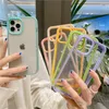 3 in 1 Camera Protective Candy Color phone Cases Clear Shockproof Bumper Drop Resistance transparent Cover For iPhone 13 12 Mini 11 Pro Max XR XS X 8 7 Plus