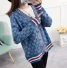 Women's Sweater Luxury Design Knitted Cardigan Coat Winter Plaid Stripe Loose Soft Wholesale Female New Long Sleeve Knitwear