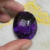 Natural Brazilian Amethyst Bare stone Concave cutting Classic fashion atmosphere Inlaid pendant ring H1015