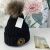 Bobble Hats Fashion Designer Bucket Hat Chunky Knit Faux Fur Pom Beanie Slouchy Beanies