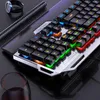 True Mechanical Gaming Keyboard 108 Sleutels Wired USB Gamer Metalen Panel Ondersteuning Backlight met mobiele telefoon Holder toetsenborden