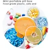 Portable Round Weekly Rotating Pill Box Travel Pill Case Splitter Organizer Medicine Box 7 Day Pill Cutter Tablet Container5045878
