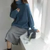 Turtleneck Kvinnor Vinter Stickad tröja Koreansk stil Lös Varm Cashmere Pullover Ladies Oversized Sweater Casual Outwear 2021 Y0825