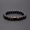 8mm Black Magnet Hematite Beaded Bracelet Healthy Mens Wristband Jewelry Wholesale Custom Bead Stretch Band