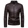 Herrdräkter blazers original man blazer läder 2021 pu män jacka kostym motorcykel hombre smal fit vinterrock241o