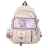 Высокая емкости Женский рюкзак Kawaii Bookbag для девочек Мальчики Симпатичные Школьные Сумки Водонепроницаемый Самкой Ноутбук 15 Мочела